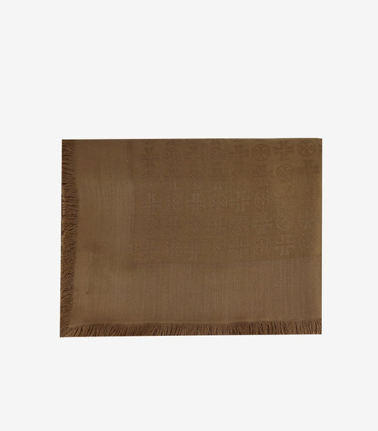 TORY BURCH LOGO JACQUARD TRAVELE SCARF