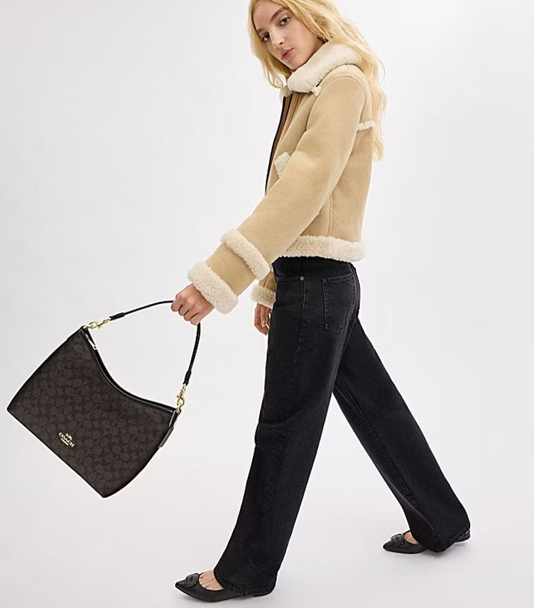COACH LAUREL SHOULDER BAG IN SIGNATURE CANVAS