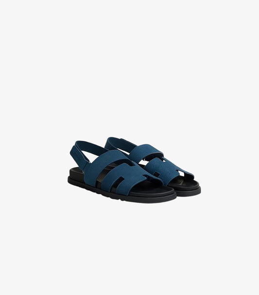 HERMES MEN'S SUEDE SANDALS IN BLUE