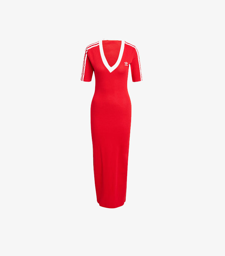 ADIDAS 3-STRIPES KNIT V-NECK DRESS