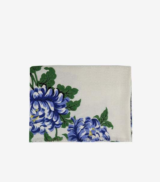 TORY BURCH FLORAL PRINTED SCARF