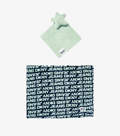 DKNY BABY BLANKET AND COMFORTER SET IN NAVY