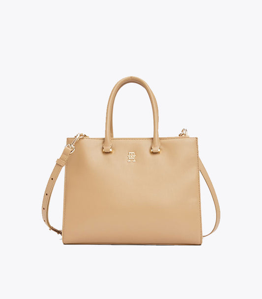TOMMY HILFIGER TH MONOGRAM PLAQUE TOTE