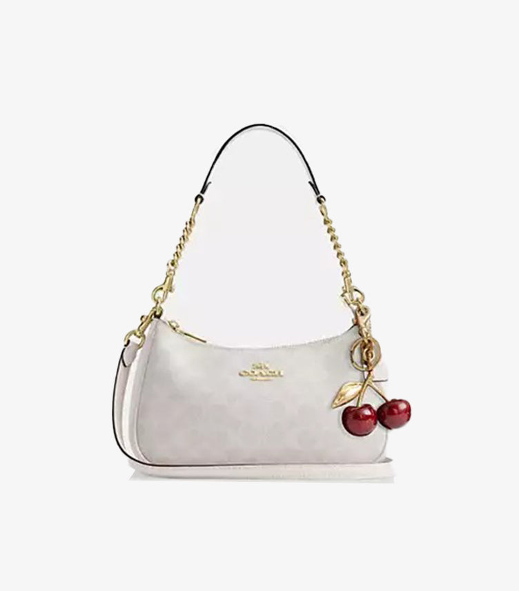 Coach Teri Shoulder Bag in Signature Canvas Front View