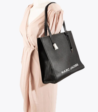 MARC JACOBS GRIND LEATHER BIG TOTE BAG