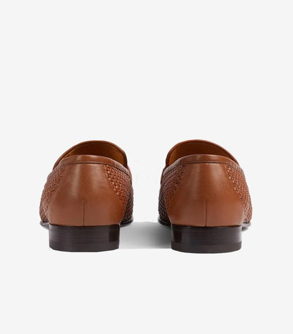 GUCCI HORSEBIT WOVEN LEATHER LOAFERS