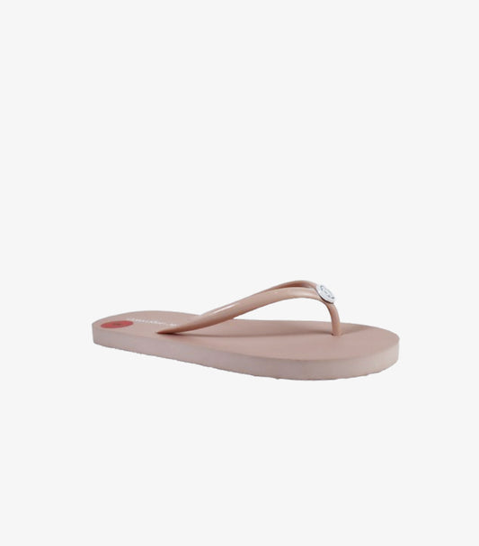 CALVIN KLEIN WOMEN’S LOGO DETAIL FLIP-FLOP SLIDES