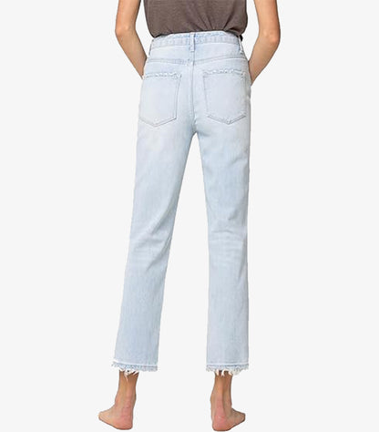 PULL & BEAR WOMEN'S JEANS PAINT IN LIGHT BLUE