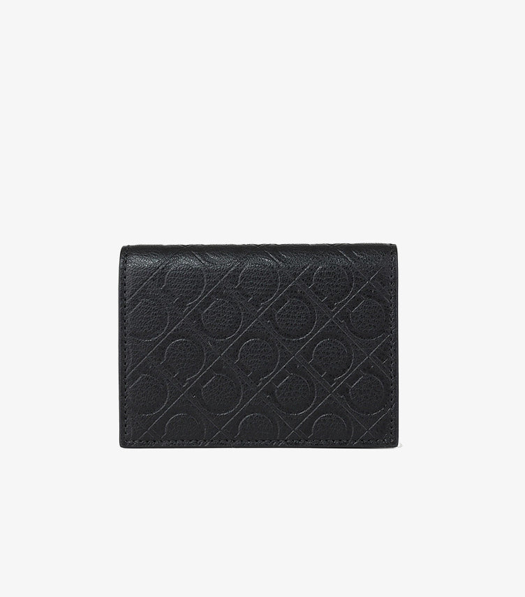 FERRAGAMO CARD CASE GANCINI EMBOSSED CARD HOLDER