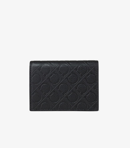 FERRAGAMO CARD CASE GANCINI EMBOSSED CARD HOLDER