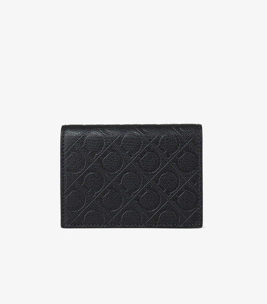 FERRAGAMO CARD CASE GANCINI EMBOSSED CARD HOLDER