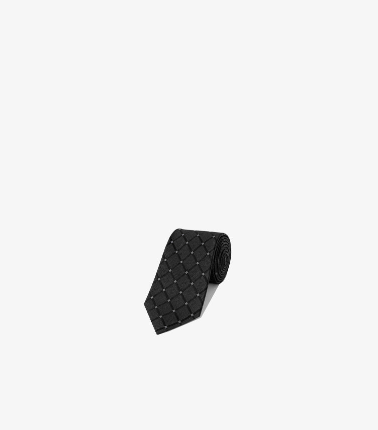 CALVIN KLEIN BLACK GEOMETRIC PATTERN TIE
