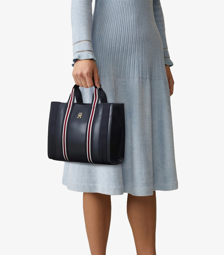 TOMMY HILFIGER WOMEN’S ESSENTIAL STRIPED CROSSBODY TOTE BAG