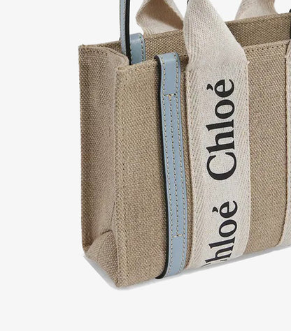 CHLOE WOODY COTTON-CANVAS TOTE BAG