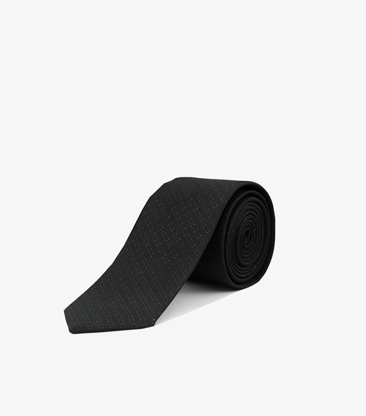 CALVIN KLEIN MEN'S BLACK MICRO-DOT FORMAL TIE