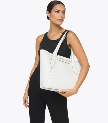 SOPHIA WEBSTER ELEGANT WHITE STRUCTURED TOTE BAG