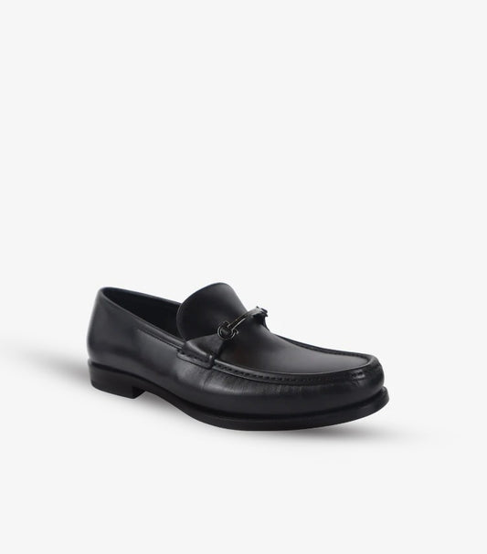 FERRAGAMO CLASSIC BLACK LEATHER LOAFER