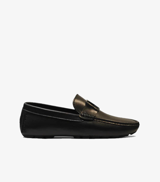 LOUIS VUITTON LV LOGO LEATHER MEN’S LOAFERS – BLACK