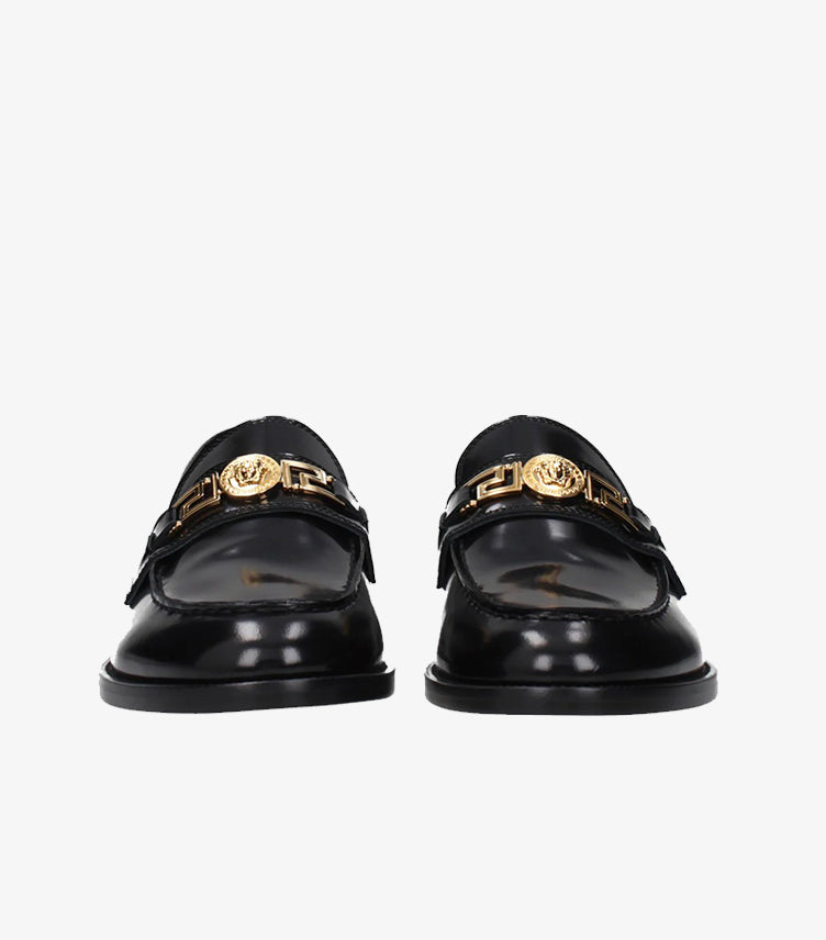 VERSACE LOAFERS MEN LEATHER BLACK