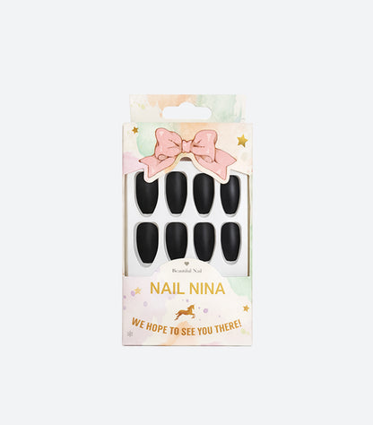 SHEIN NAIL NINA MATTE BLACK PRESS-ON NAILS
