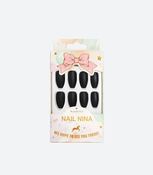SHEIN NAIL NINA MATTE BLACK PRESS-ON NAILS