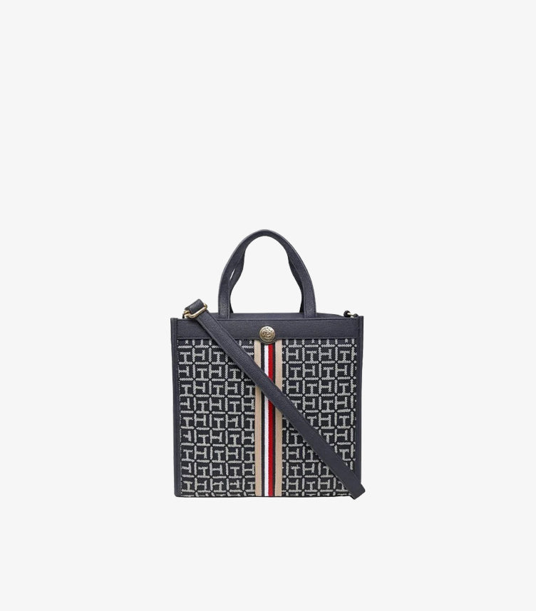 Tommy Hilfiger TH Monogram Crossbody Tote Bag Front View
