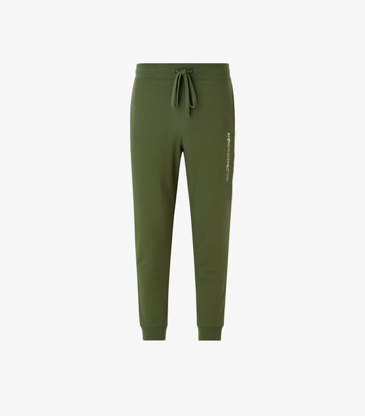 FRENCH CONNECTION MEN'S OLIVE GREEN PRINTED SLIM-FIT JOGGERS
