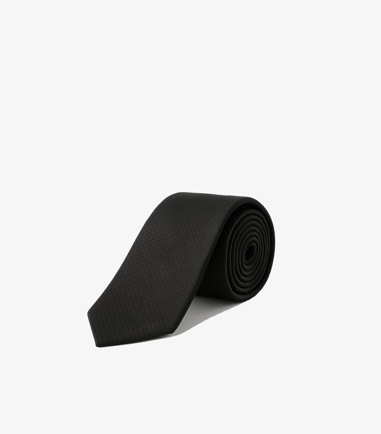 CALVIN KLEIN MEN'S BLACK CLASSIC TEXTURED TIE