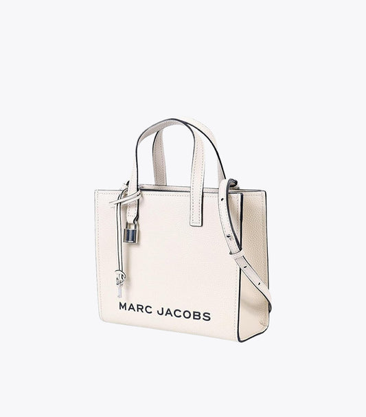 MARC JACOBS CREAM LEATHER MINI TOTE BAG
