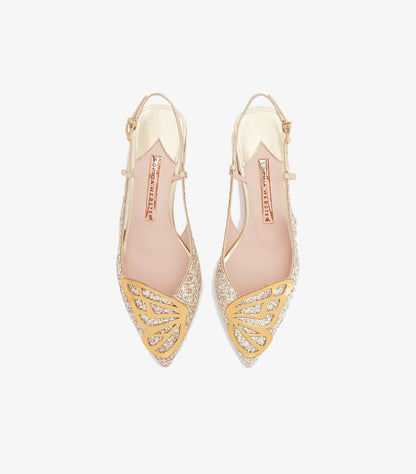 SOPHIA WEBSTER WOMEN’S GLITTER BUTTERFLY SLINGBACK FLATS