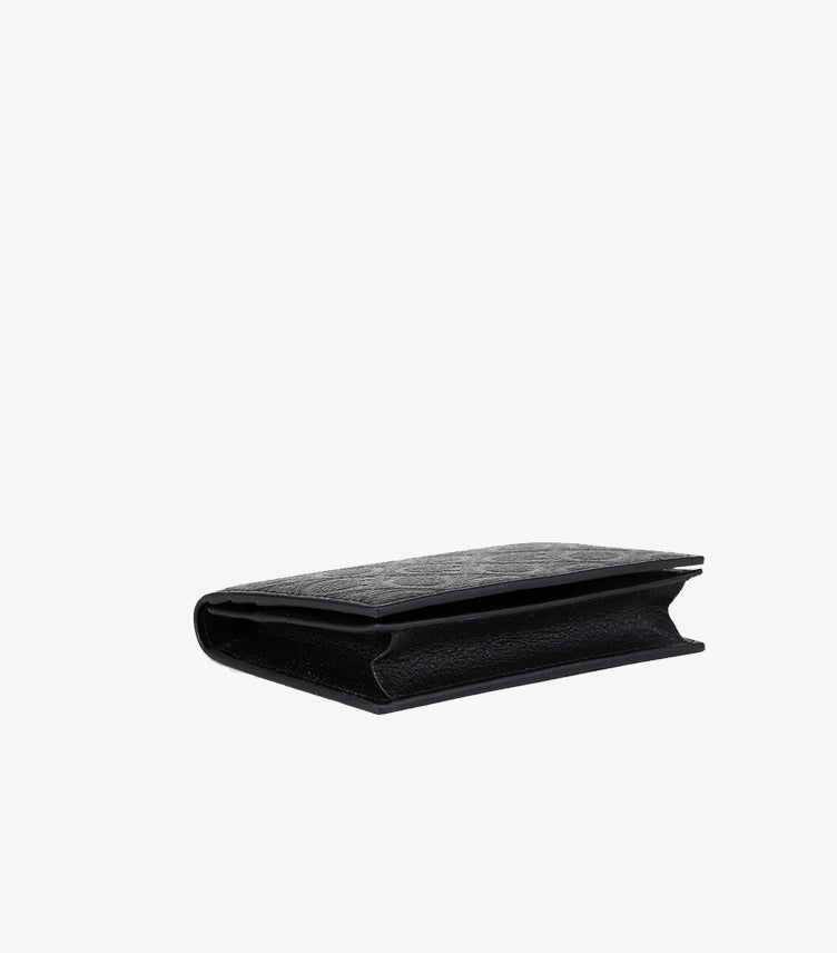 FERRAGAMO CARD CASE GANCINI EMBOSSED CARD HOLDER