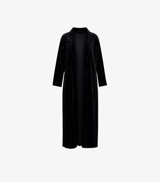 SHEIN BLACK VELVET DUSTER JACKET
