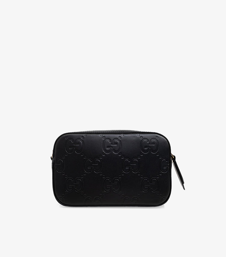 GUCCI BLACK ‘GG SUPER MINI’ SHOULDER BAG
