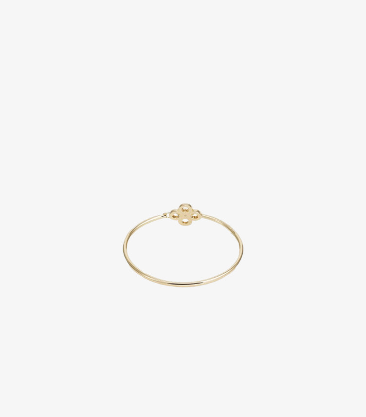TORY BURCH GOLD CLOVER HINGED BRACELET