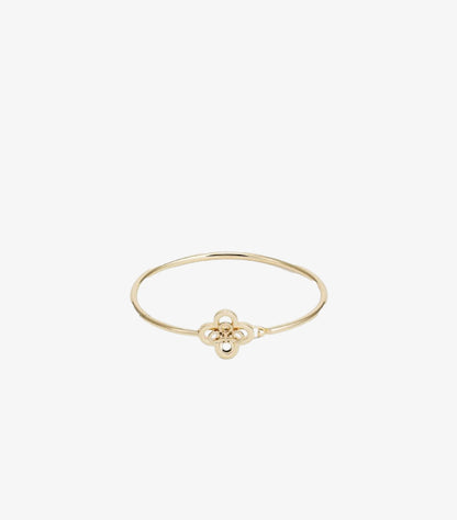 TORY BURCH GOLD CLOVER HINGED BRACELET
