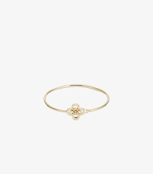 TORY BURCH GOLD CLOVER HINGED BRACELET