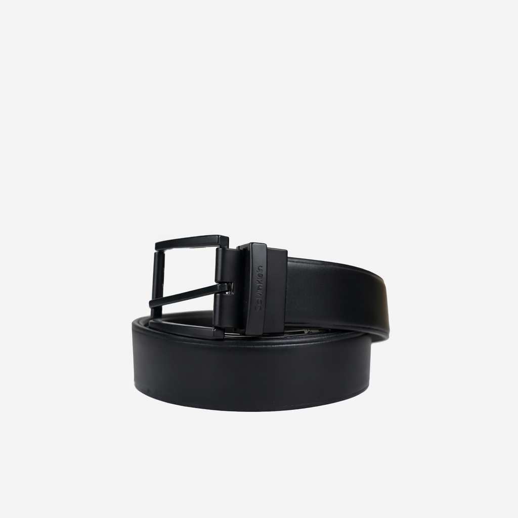CALVIN KLEIN MATTE BUCKLE LEATHER BELT – BLACK