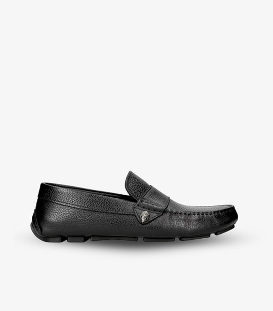KURT GEIGER LONDON BLACK LEATHER STIRLING LOAFERS