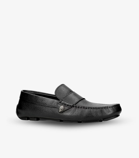KURT GEIGER LONDON BLACK LEATHER STIRLING LOAFERS