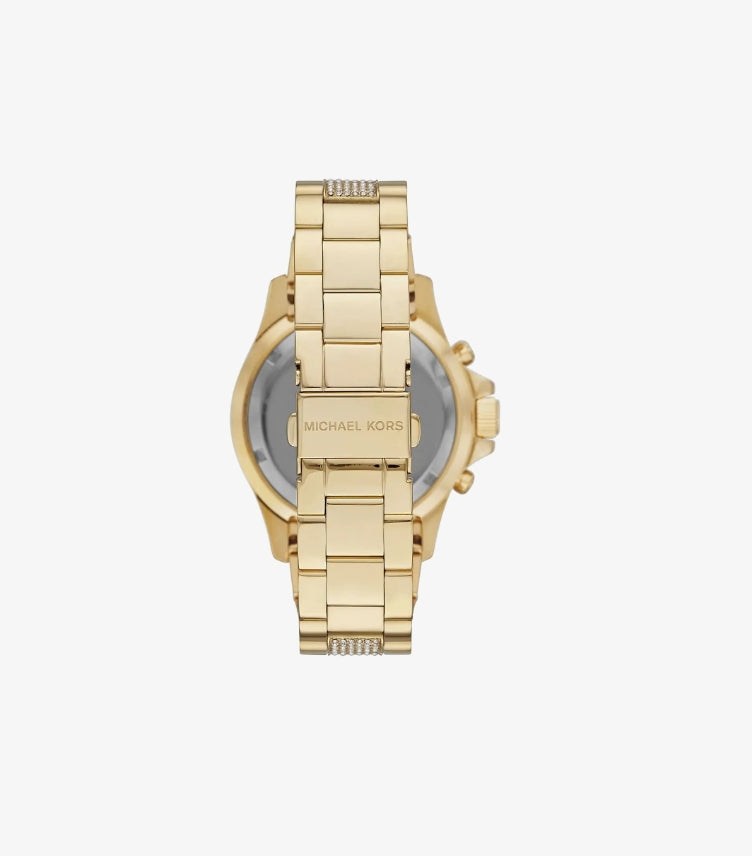 MICHAEL KORS QUARTZ GOLD STAINLESS STEEL BLACK DIAL 42MM WATCH MK5828