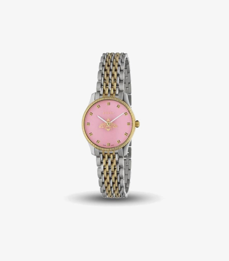 Gucci G-Timeless YA1265030 women’s two-tone pink dial watch