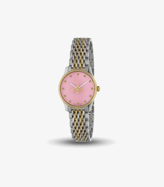 Gucci G-Timeless YA1265030 women’s two-tone pink dial watch