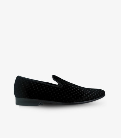 STEVE MADDEN POLKA DOT VELVET LOAFERS