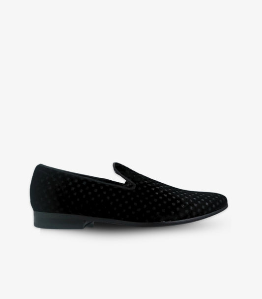 STEVE MADDEN POLKA DOT VELVET LOAFERS