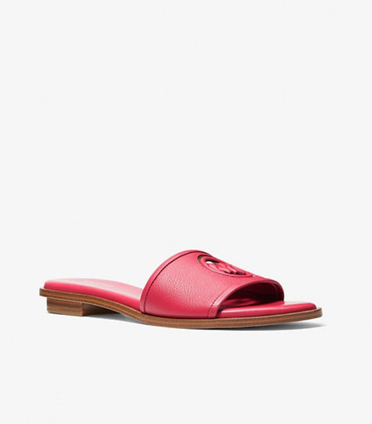 MICHAEL KORS DEANNA CUTOUT LEATHER SLIDE SANDAL