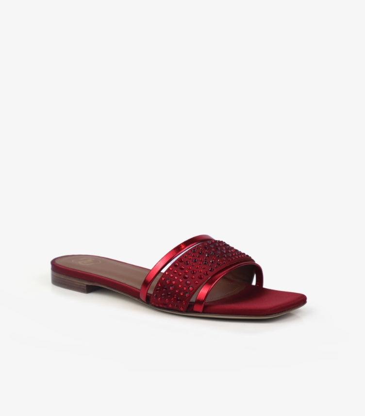 MALONE SOULIERS MAROON FLAT SANDALS