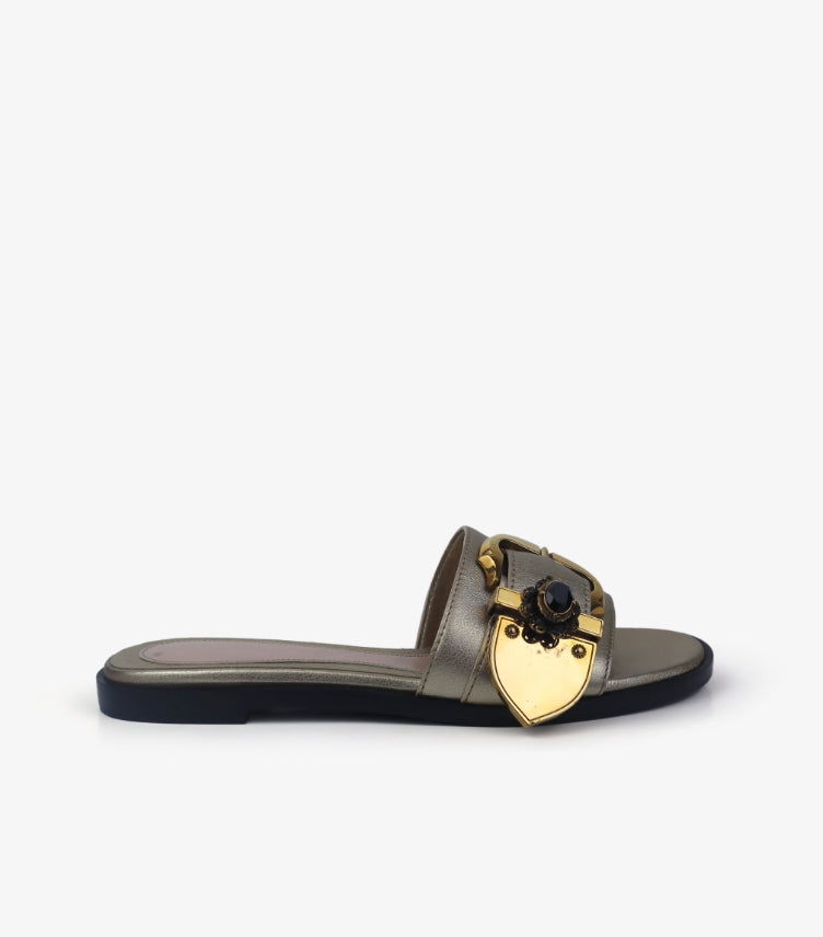 ALEXANDER MCQUEEN LEATHER FLATS SANDALS