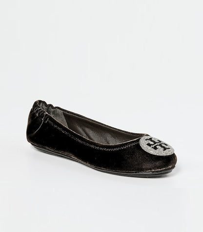 TORY BURCH MINNIE TRAVEL BALLET PAVE FLATS