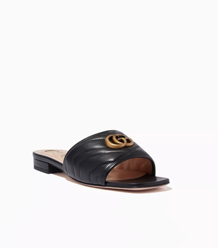 GUCCI JOLIE GG SLIDES IN MATELASSE LEATHER