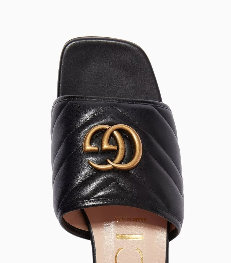 GUCCI JOLIE GG SLIDES IN MATELASSE LEATHER